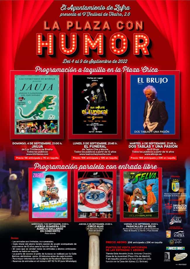 Cartel del Festival de Teatro La Plaza con Humor